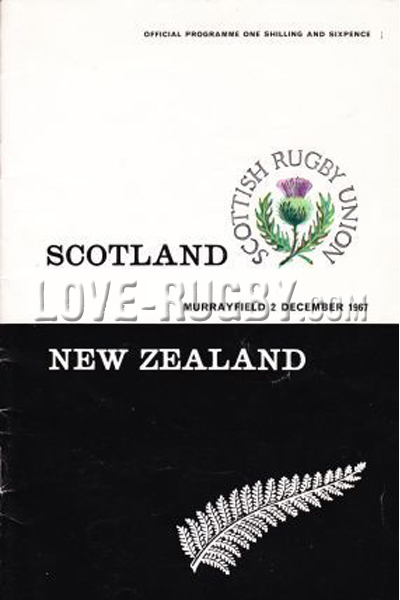 1967 Scotland v New Zealand  Rugby Programme